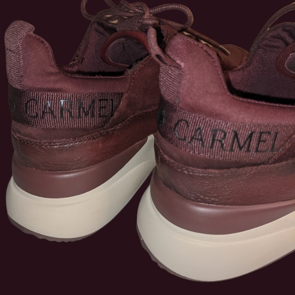 CARMELA Burgundy Leather Wedge Laced Trainer Size:9/ 40 M - Picture 8 of 11